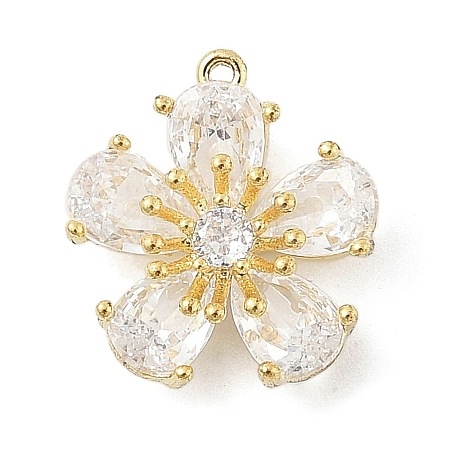 Brass Micro Pave Cubic Zirconia Pendants KK-S514-02B-G-1