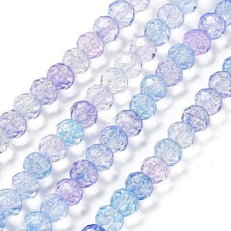 Transparent Crackle Glass Beads Strands X-CCG-L050-01B-08-1