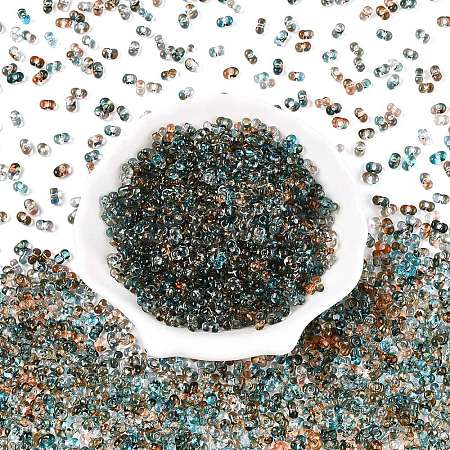 Spray Painted Glass Seed Beads SEED-T007-08A-1