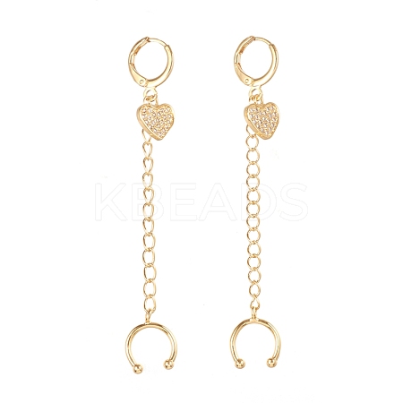 Brass Micro Pave Clear Cubic Zirconia Huggie Hoop Earrings ZIRC-Q205-12G-1