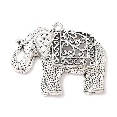 Tibetan Style Alloy Elephant Big Pendants TIBEP-Q043-280-RS-1