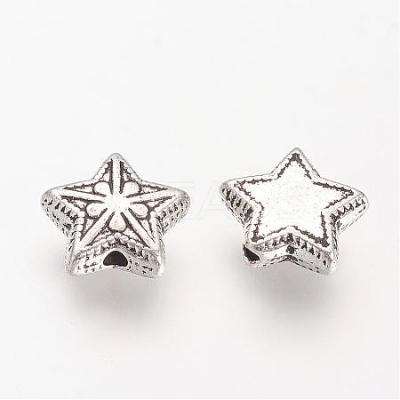 Tibetan Style Alloy Beads TIBE-S303-90AS-RS-1