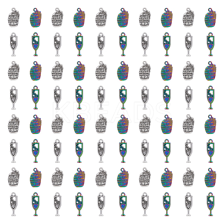 80Pcs 4 Styles Alloy Pendants FIND-DC0003-07-1