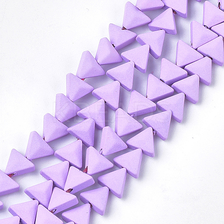 Spray Painted Non-magnetic Synthetic Hematite Beads Strands G-T116-15-09-1