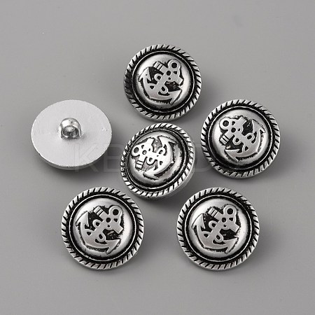 1-Hole ABS Plastic Shank Buttons BUTT-WH0015-73B-1