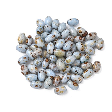60Pcs 10G Baking Paint Picasso Glass Seed Beads GLAA-V001-06D-1