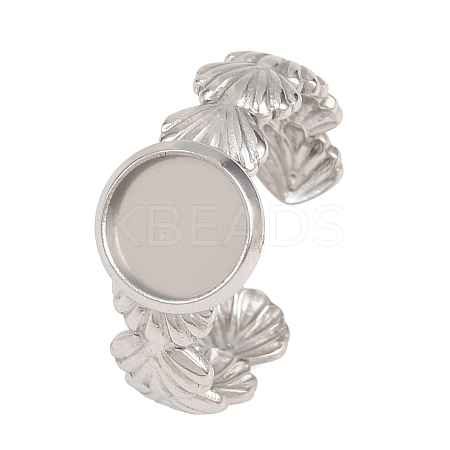 Shell Shape 304 Stainless Steel Cuff Ring Components SA-CBA098D-04P-A-1
