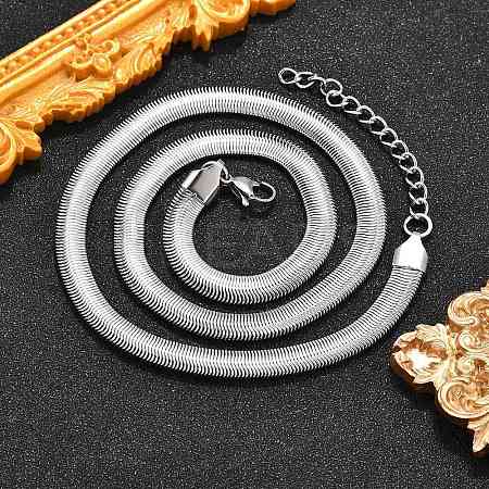 Non-Tarnish 304 Stainless Steel Herringbone Chains Necklaces NJEW-G340-03P-1