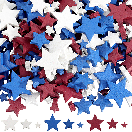 240Pcs Wooden Five-pointed Stars Display Decoration DIY-SP0004-01-1