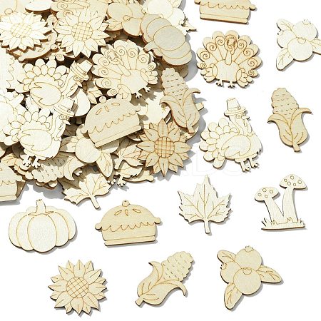 Thanksgiving Day Unfinished Blank Wooden Slices for Painting Arts WOOD-CJC0005-61B-1-1