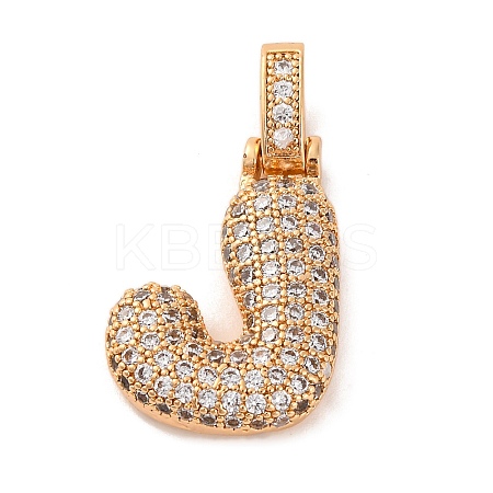 Brass Micro Pave Cubic Zirconia Pendants KK-C076-29J-G01-1