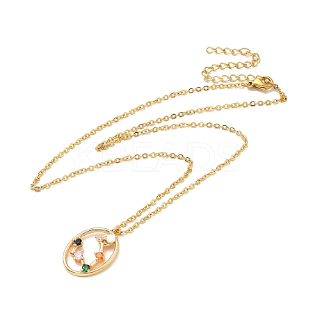 Colorful Cubic Zirconia Constellation Pendant Necklace LS-NJEW-H166-01C-1