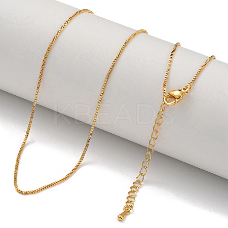 Brass Box Chain Necklaces for Women NJEW-U011-05G-1