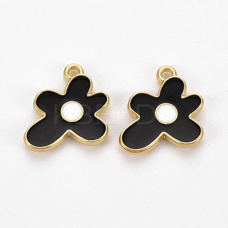 Rack Plating Light Gold Alloy Enamel Pendants ENAM-Q444-013D-RS-1