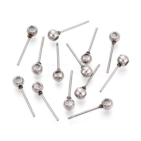 304 Stainless Steel Stud Earring Findings STAS-F329-01A-P-1