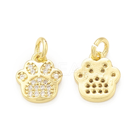 Rack Plating Brass Micro Pave Clear Cubic Zirconia Charms KK-C011-58G-1