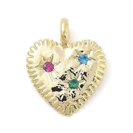 Brass Micro Pave Cubic Zirconia Charms LS-KK-S514-04A-G-1