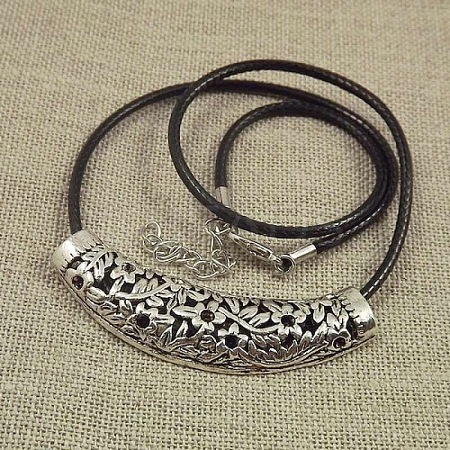 Jewelry Miao Yin Cang Yin Rose Hollow Bend Black Leather Rope Little Fish Lotus Female Short Necklace IZ4680-8-1