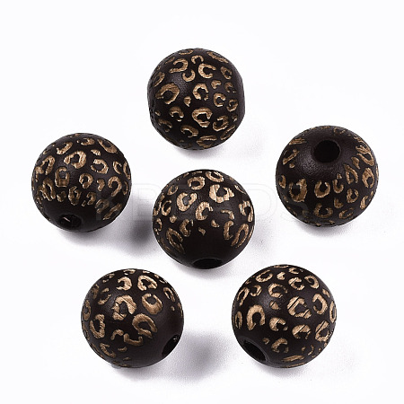 Painted Natural Wood Beads WOOD-T021-53B-02-1