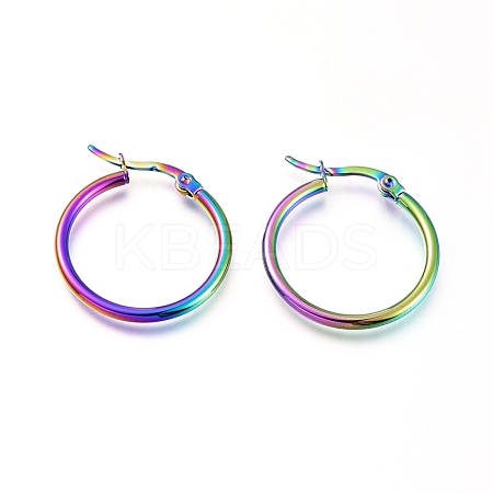 201 Stainless Steel Hoop Earrings X-EJEW-A052-20J-M-1