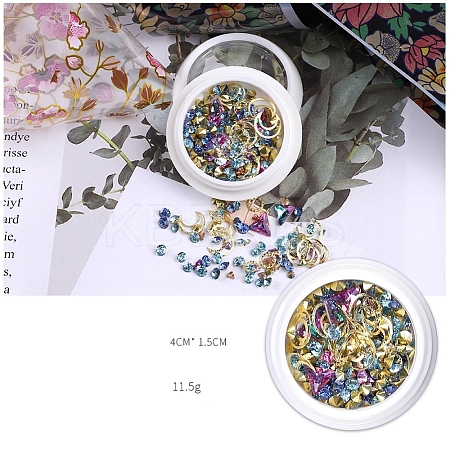 Aluminum Alloy Cabochons & Rhinestone LS-MRMJ-WH0072-10-1