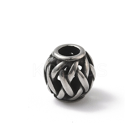 304 Stainless Steel European Beads STAS-H238-09L-AS-1