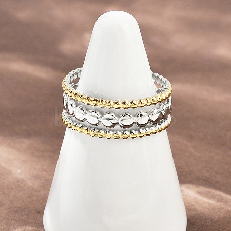 304 Stainless Steel Open Cuff Rings for Women RJEW-K301-04GP-1