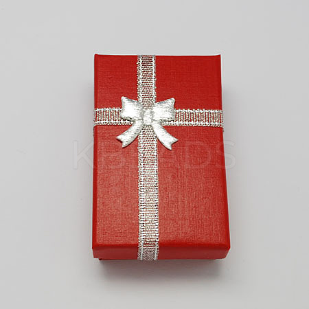 Valentines Day Wife Gifts Packages Cardboard Jewelry Set Boxes with Bowknot and Sponge Inside LS-CBOX-R013-1-1