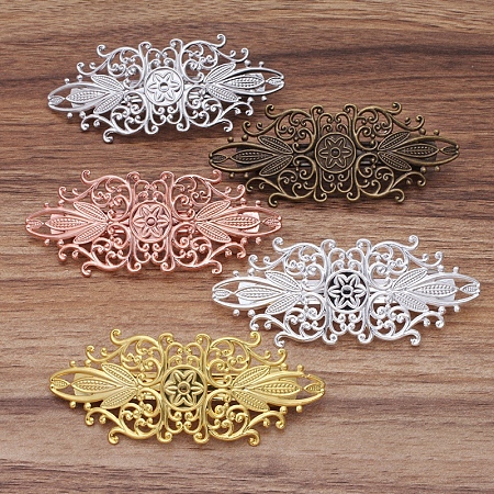 Vintage Hair Accessories Iron Hair Barrette Findings OHAR-PW0001-035P-1