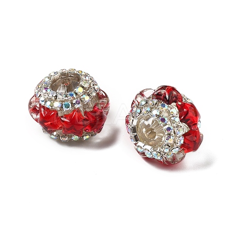 Acrylic Rhinestone Rondelle Beads OACR-S048-02A-1