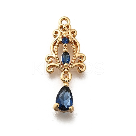 Brass Micro Pave Cubic Zirconia Pendants KK-K378-65G-02-1
