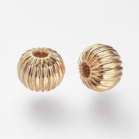 Brass Corrugated Beads KK-S314-4mm-13G-1