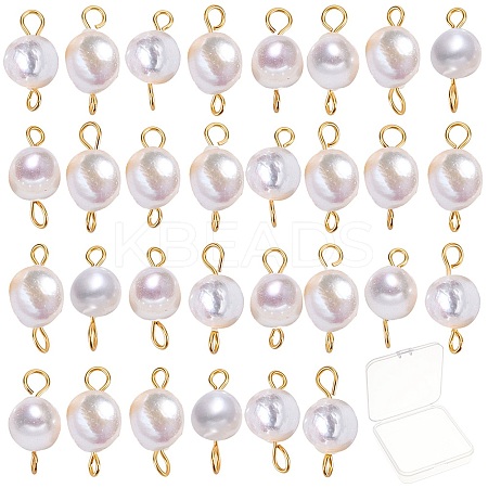 30Pcs Natural Cultured Freshwater Pearl Beads Links Connectors FIND-SC0004-25-1