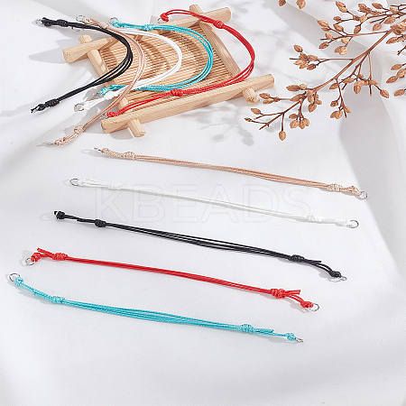 10Pcs 5 Colors Adjustable Eco-Friendly Korean Waxed Polyester Cord Bracelet Making MAK-LP0001-08-1