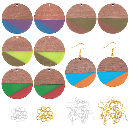 DIY Walnut Wooden Dangle Earring Making Kits DIY-OC0006-63-1
