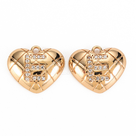 Brass Micro Pave Clear Cubic Zirconia Pendants KK-S360-144E-NF-1