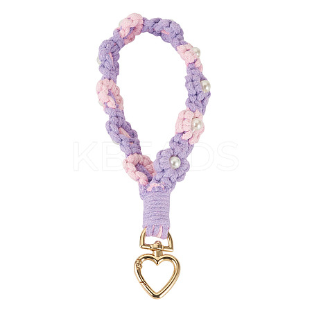 Cotton Braided Flower Pendant Decorations AJEW-TAC0030-032G-09-1