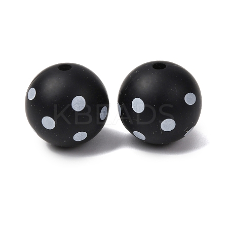 Food Grade Eco-Friendly Printed Silicone Beads SIL-A013-01A-07-1