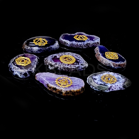 Chakra Natural Agate Nuggets Stone PW-WG57447-02-1