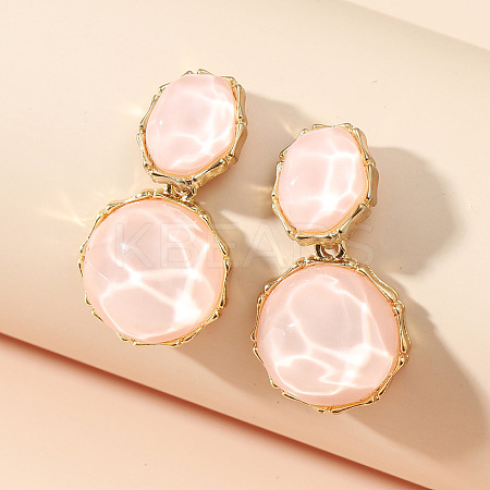 Zinc Alloy Resin Dangle Stud Earrings FS-WG37519-04-1