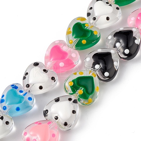 Transparent Glass Beads Strands LAMP-F029-04B-1