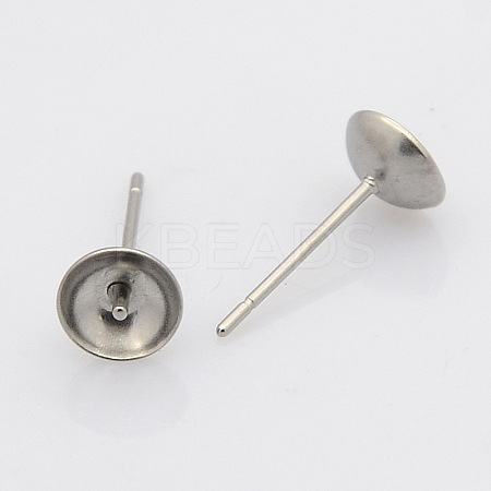 Tarnish Resistant 304 Stainless Steel Stud Earring Findings LS-STAS-N019-15-6mm-1
