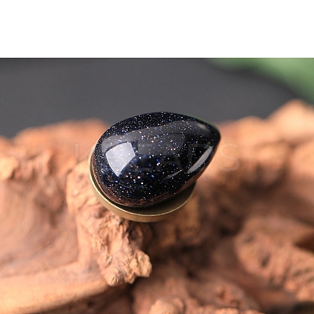 Synthetic Blue Goldstone Egg Figurines Statues for Home Office Desktop Decoration PW-WG1DC51-26-1
