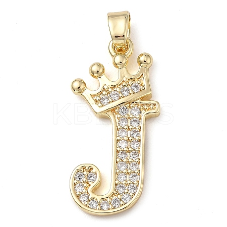 Rack Plating Brass Micro Pave Cubic Zirconia Pendants KK-D535-01J-RS-1