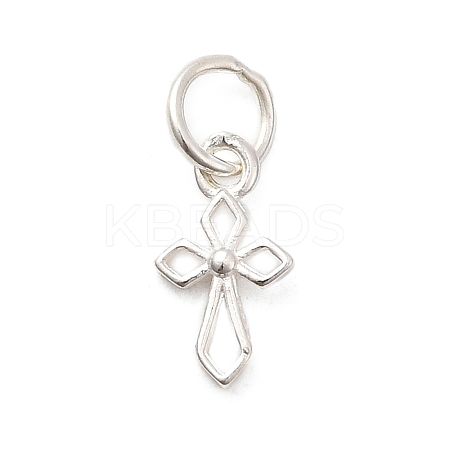 925 Sterling Silver Hollow Cross Charms STER-A048-15S-1