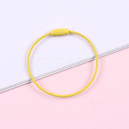 Spray Painted Steel Wire Cable Keychains MAK-CJC0001-03A-1