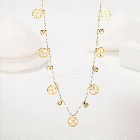 Stainless Steel Clover Bib Necklace LS-QC7472-1-1