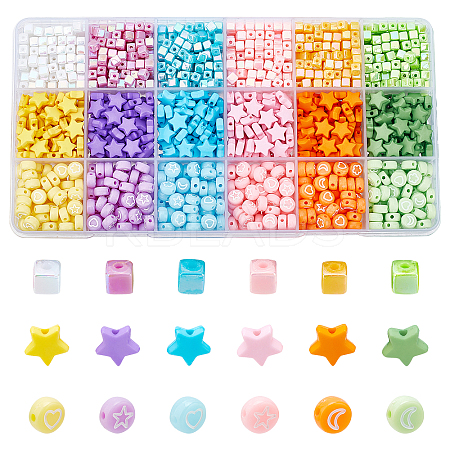 1980Pcs 18 Color Acrylic Beads OACR-CA0001-06-1