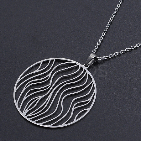 Non-Tarnish 201 Stainless Steel Pendant Necklaces NJEW-S105-JN603-45-1-1