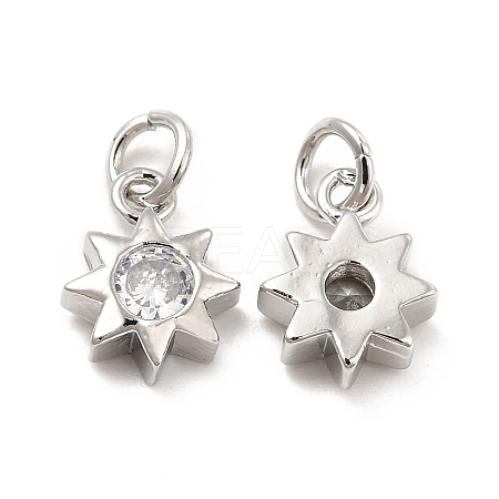 Brass Micro Pave Cubic Zirconia Charms KK-E068-VB237-1
